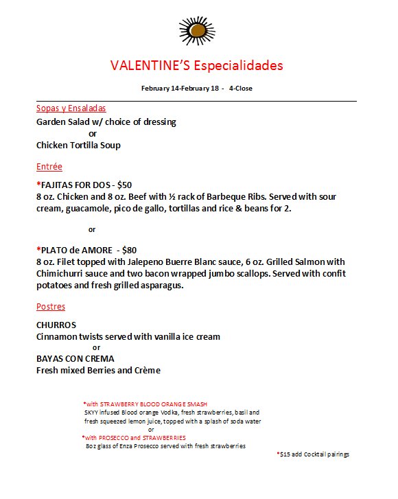 cantinalaredofm's tweet photo. Join us @cantinalaredofm for our Valentine's special menu #ValentinesDay2018 #FortMyers #SWFL https://t.co/epxCghLxVr