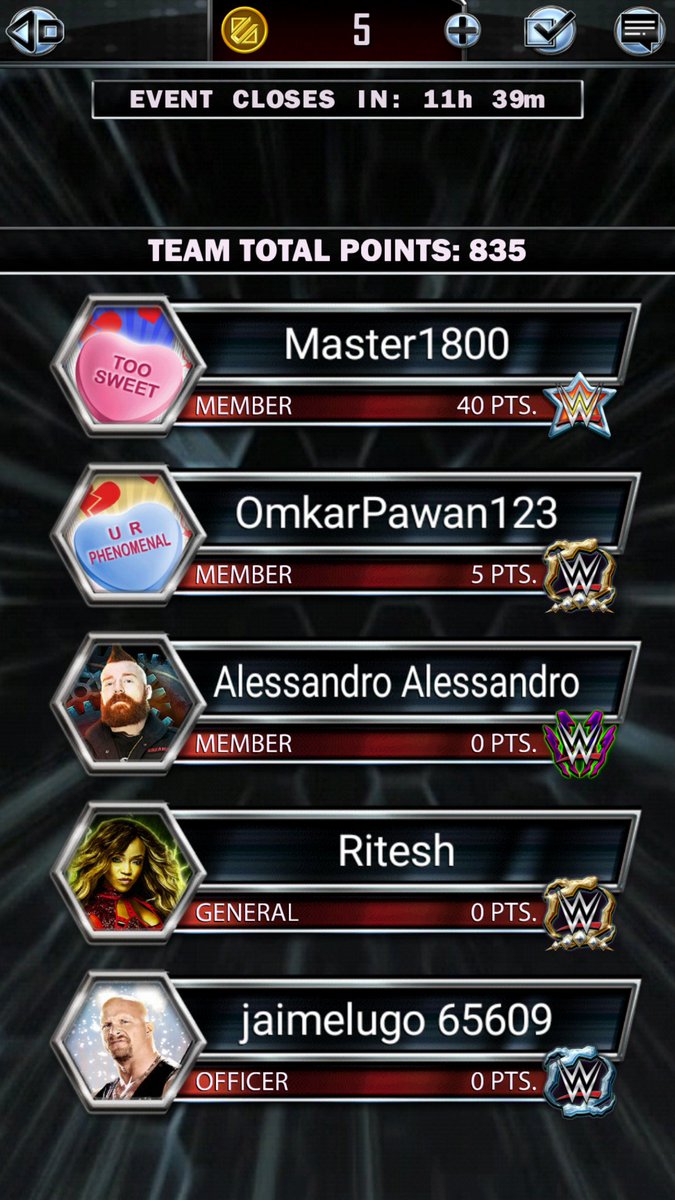 TheSCReaper's tweet image. #Freeloaderalert @WWESuperCard do not allow these 5 people on your team.
