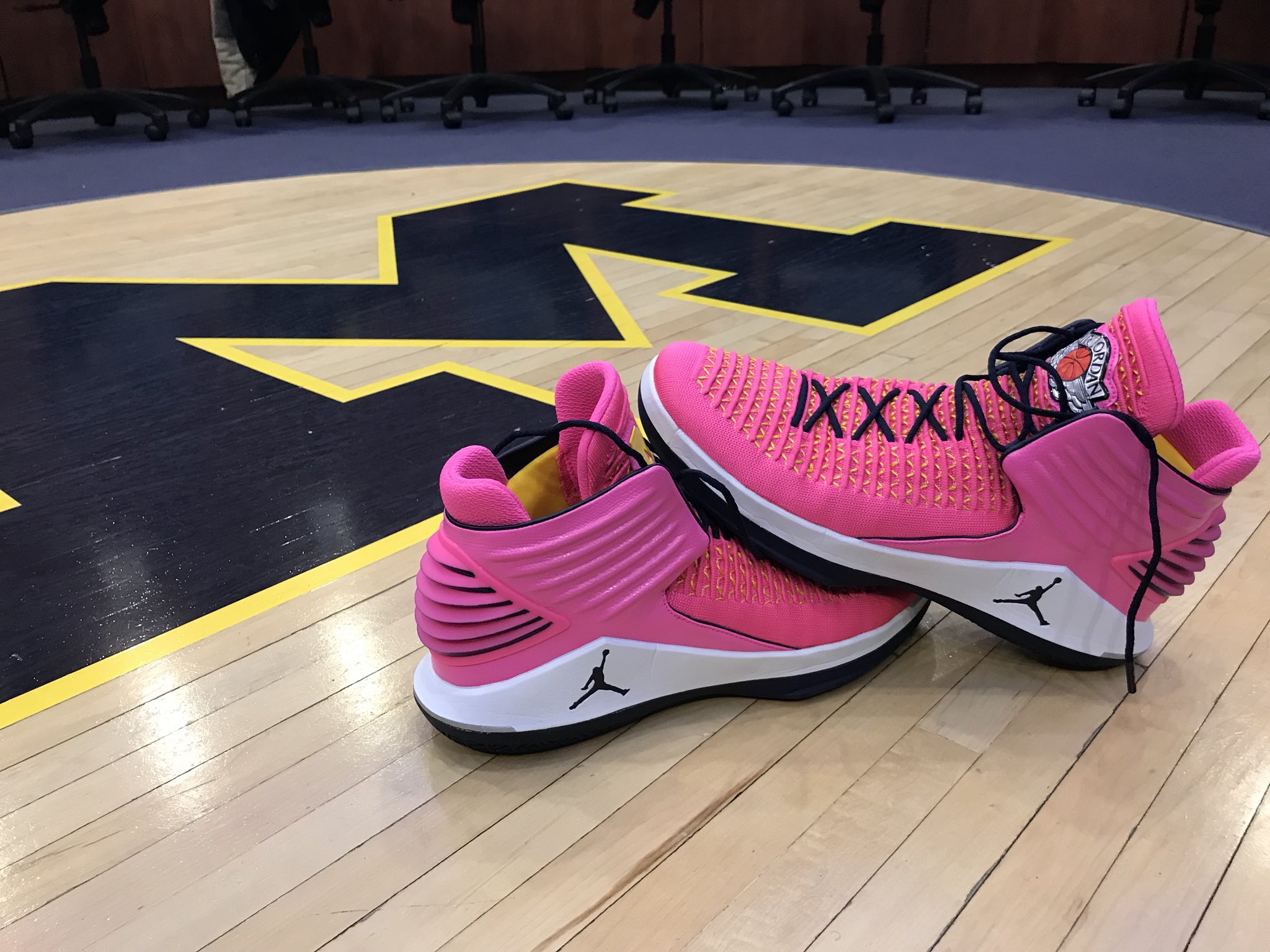 michigan basketball shoes pink