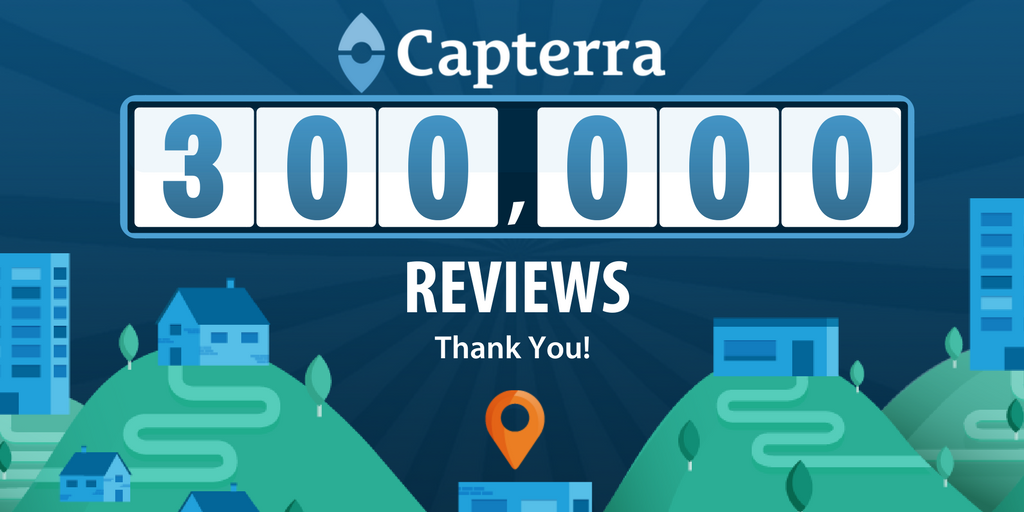 khollar's tweet photo. @Capterra surpasses 300,000 software reviews! https://t.co/prYEq4UMXU https://t.co/sXBmP6YcKw