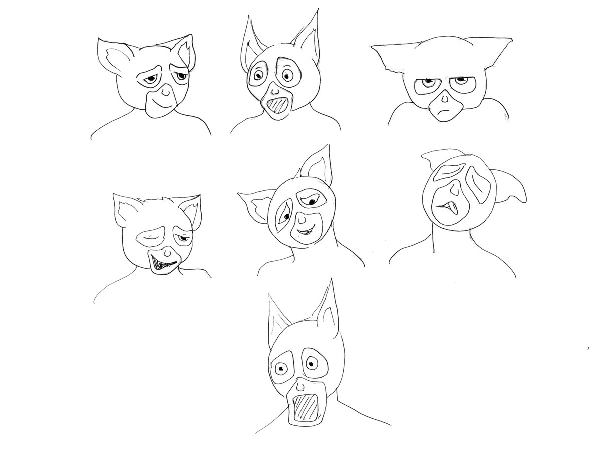 cd_illustrate's tweet photo. For my Character Design class a few months ago, I designed a very “cartoony” lemur. I wanted to develop him more, so I started sketching more realistic poses and then I cropped and color-blocked him in. I will post the final version soon! #process #wip #threepointturnaround https://t.co/src4wcRX7X