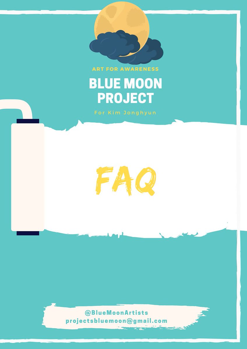 BlueMoonArtists's tweet photo. Have any questions regarding Project Blue Moon? Check out this FAQ!
Donβt be afraid to ask us more about #ProjectBlueMoon, our art project for raising donations for mental health in the name of SHINee member Kim Jonghyun. https://t.co/nNlaZMxbnb
