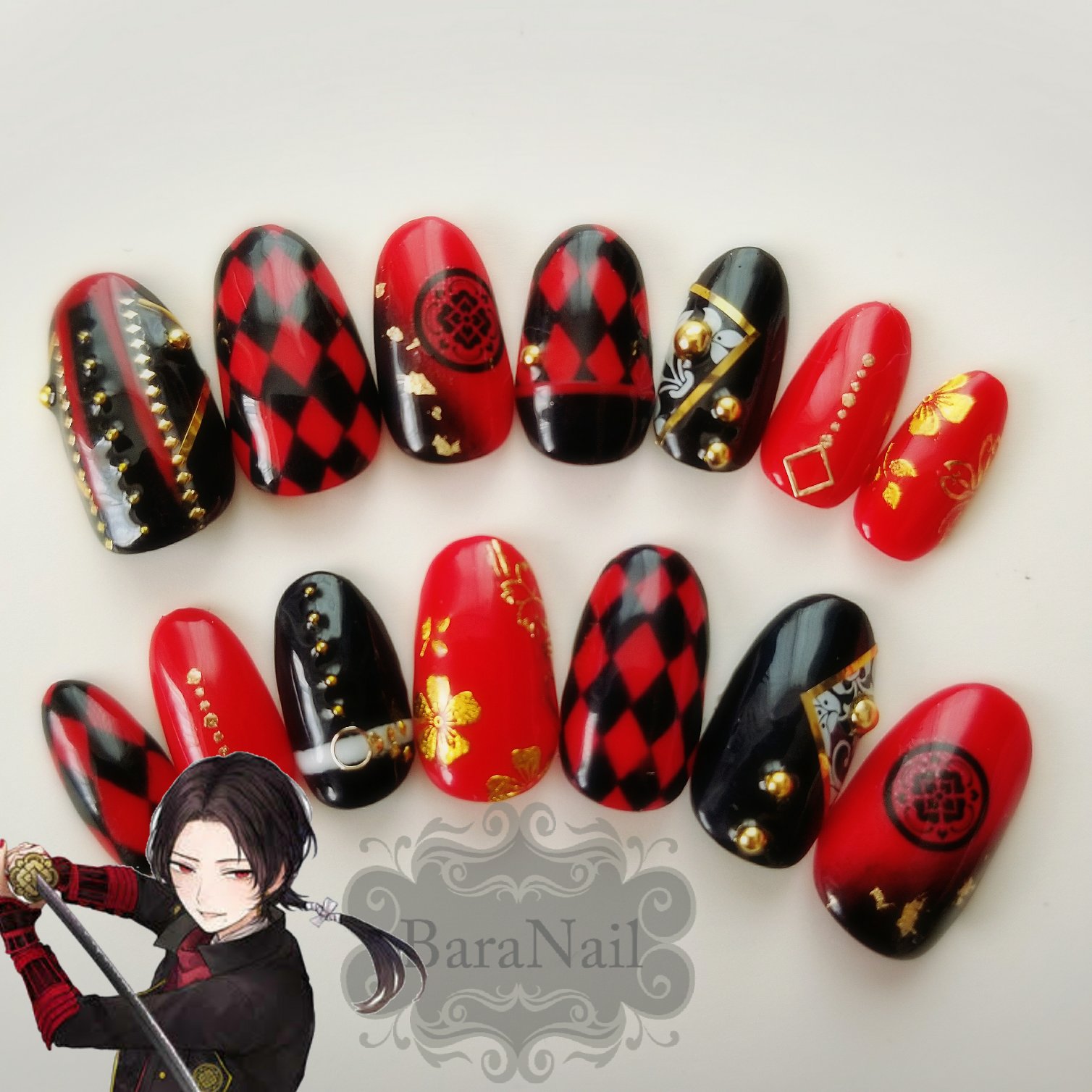 Baranail Baranail 刀剣乱舞 刀剣乱舞ネイル とうらぶ とうらぶネイル 加州清光 加州清光ネイル T Co Q0guqy2x60 Twitter