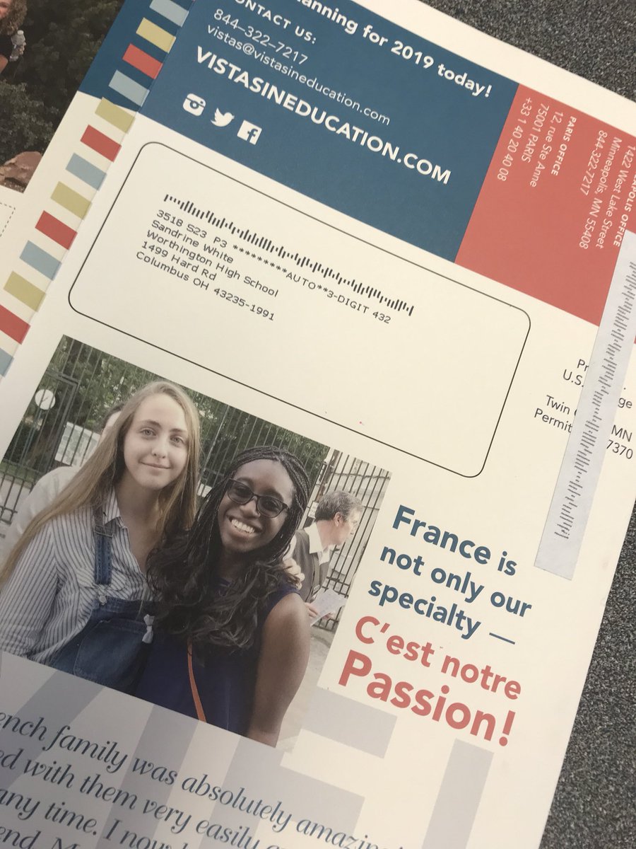 profdefrance's tweet photo. Guess who made the new VIE brochure... three times!  Our very own group of French students who went to France last summer with the Worthington French exchange program!  #ItsWorthIt #GoWolves #kilbourneproud https://t.co/6wlIY1av1S