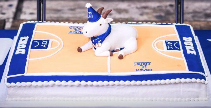 A cake fit for a legend. Happy birthday to the GOAT, Mike Krzyzewski. 