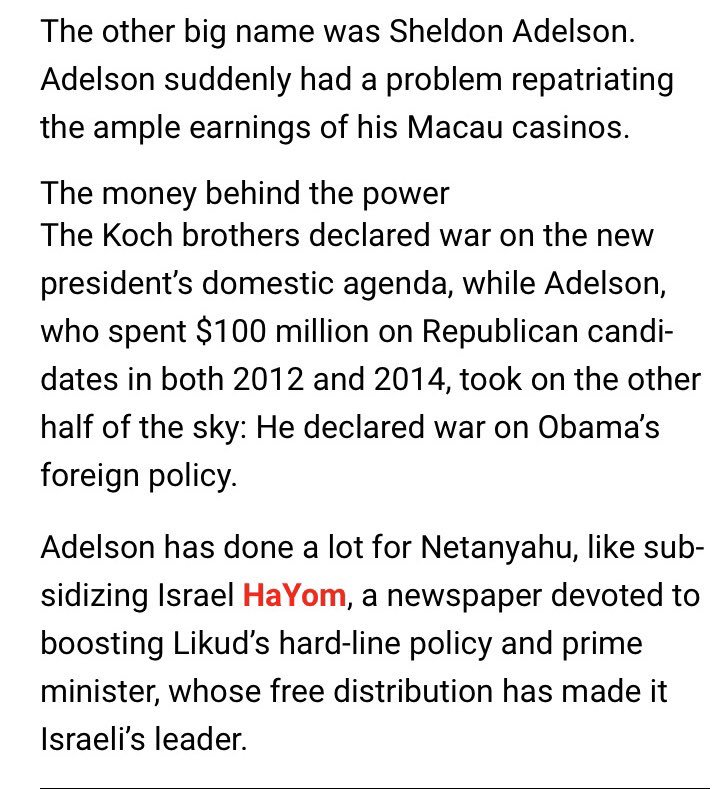 Adelson, Netanyahu, Koch