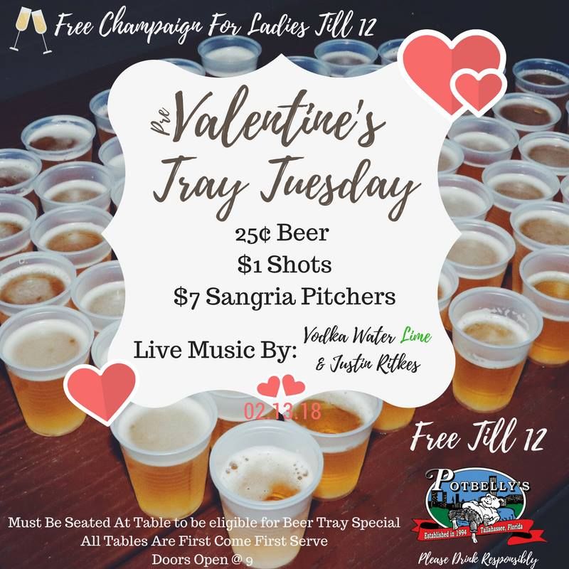 FSU_PartyTutor's tweet image. Pre-Valentine&apos;s Day Party at Pots tonight 💘