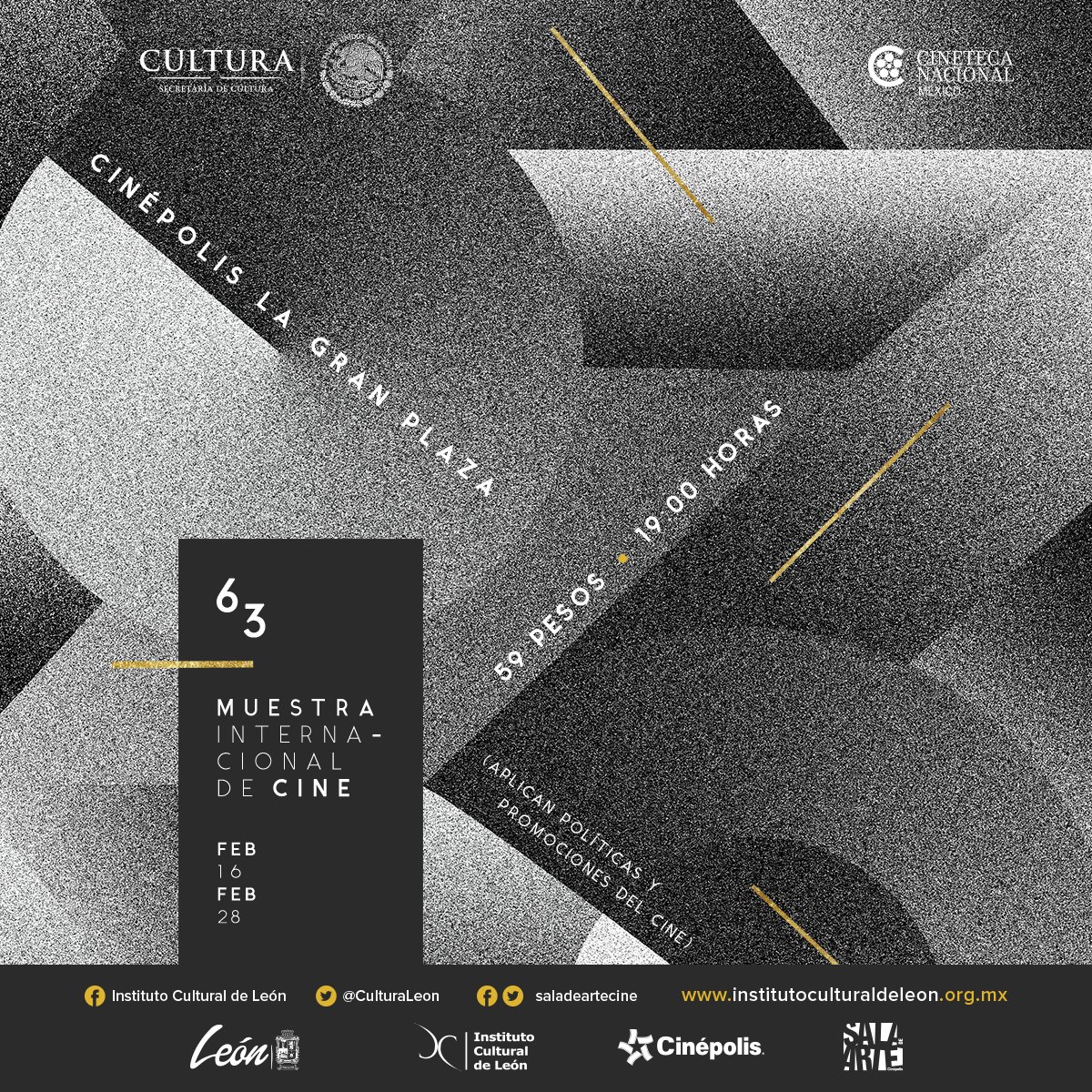 CulturaLeon's tweet photo. Este jueves arrancamos la #63MIC en Cinépolis La Gran Plaza. Ya puedes adquirir tus boletos. Consulta la programación en https://t.co/Dt0uVDoyCP
@SaladeArtecine https://t.co/dExnGlwkNj