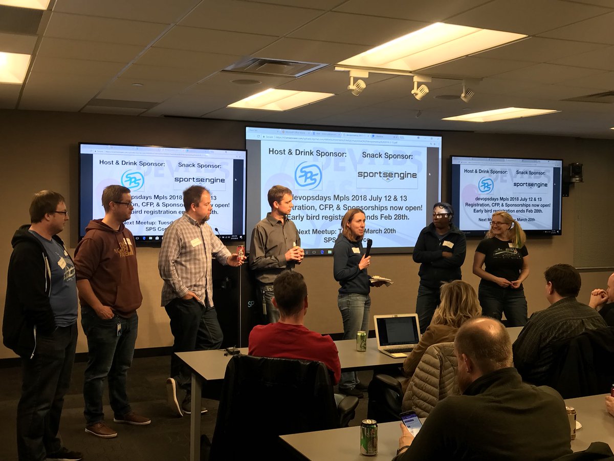 mfdii's tweet image. #devopsdays Minneapolis organizers selling the crowd why to help organize this year. #devopsmsp @DevOpsMSP