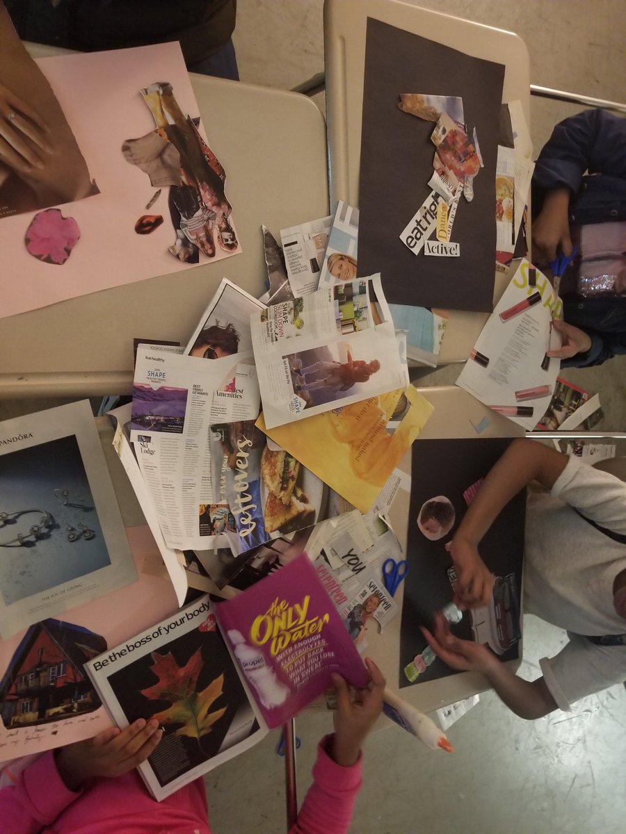 Hanselsmomma's tweet photo. 6th gr students working on #visionboards to help them visualize their #goals . #healthteacher #GoalSetting @NeelsvilleMS @LaDirectoraNMS https://t.co/aWLgosxk1c