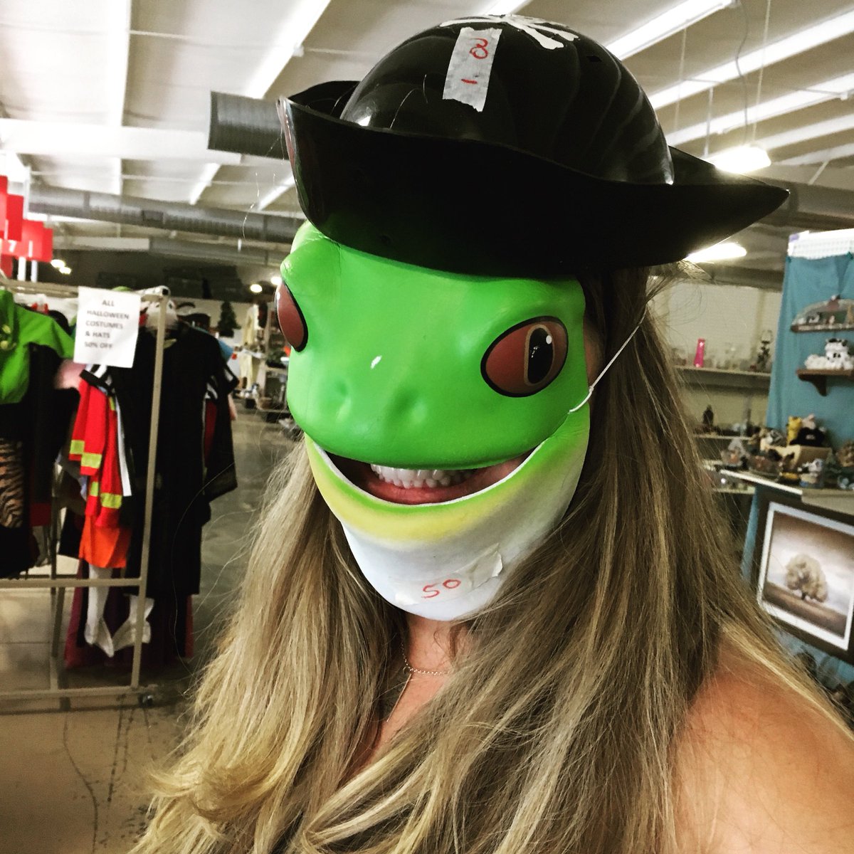 No toads outside in the winter, so here’s a pic from our recent thrift store adventure :)