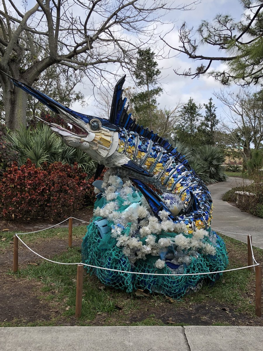 FalkShirley's tweet image. Reminder to all of us that plastic NEVER dies - @WashedAshoreArt exhibit @MountsBotanical West Palm Beach FL Thank you #AngelaPozzi for your amazing art, cleaning our shores &amp;amp; your message #plasticgarbage