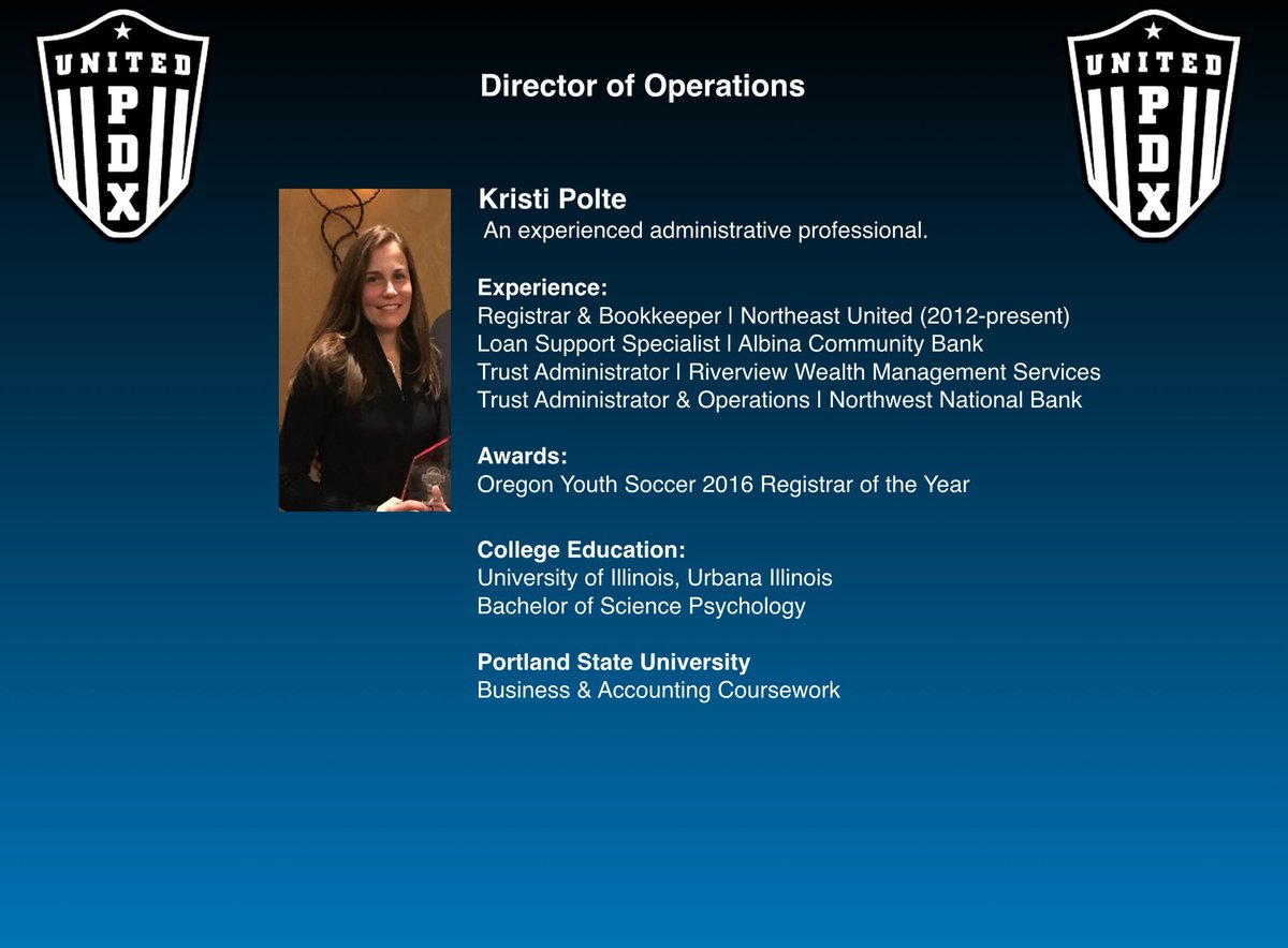 United*PDX Director of Operations, Kristi Polte! #WeAreUnited #UnitedIsTheFuture <a href="/neupdx/">NEUPDX SOCCER</a> <a href="/United_PDX/">United PDX</a>