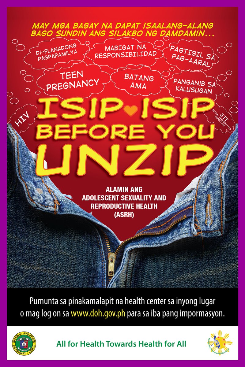 AHConnect_ro6's tweet photo. YOUR FUTURE MATTERS!

"Before you unzip, 'wag padalos-dalos, dapat mag-isip"
#isipisipbeforeyouunzip #wisedecision #awareness #ASRH https://t.co/NJUwJobPSC
