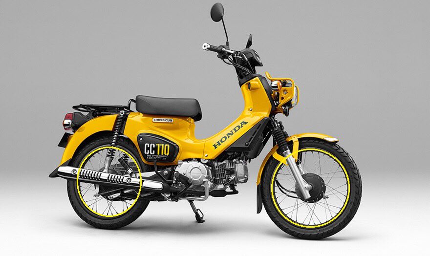 大和 クロスカブ テネレ ノーマルの黒い足回りの方が締まっていい感じにみえますが皆さんはどう思いますか ポチッとしてくれたら有難いです ブラックホイール Rt リム ステッカー有り いいね 新型クロスカブ