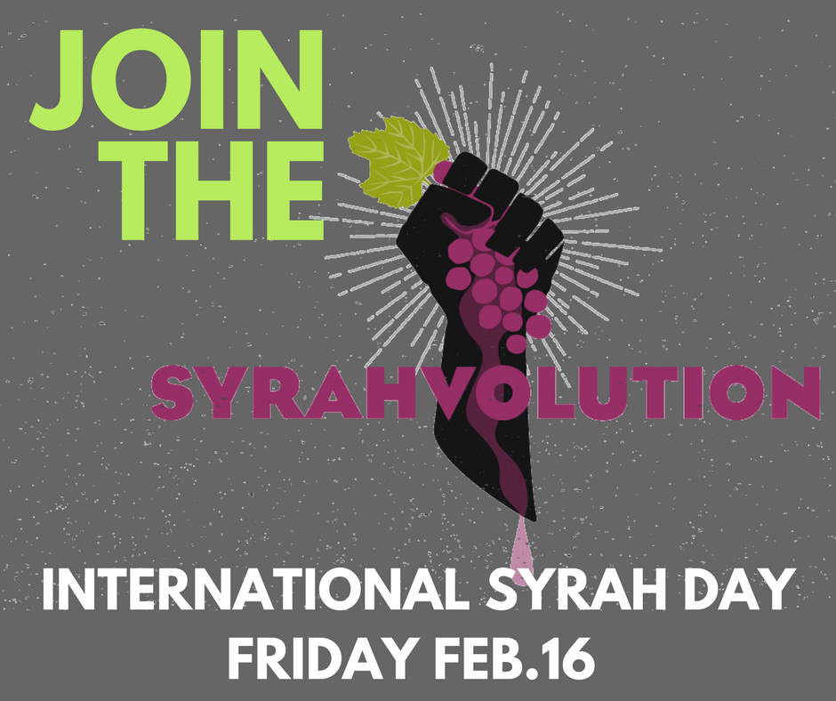 CreeksideWine's tweet photo. Join the #Syrahvolution and raise your glass to the coolest grape on the planet Friday Feb.16! Join us for food & wine pairings, complimentary tastings and much more. Stay tuned for more details! #SyrahDay International Syrah Day https://t.co/H9LERXb5RS