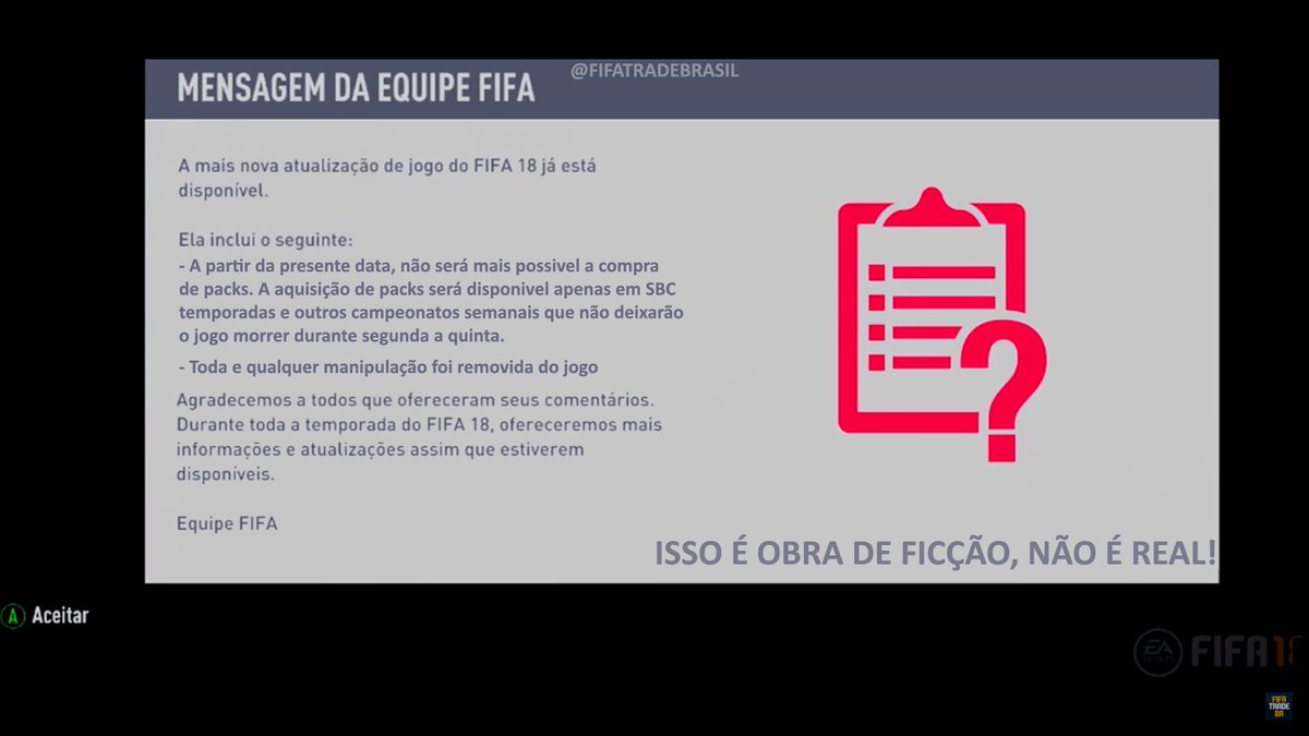 FIFATRADEBRASIL's tweet photo. A atualização que todo fifeiro sonha todos os dias.... https://t.co/yGqOL8qVLt