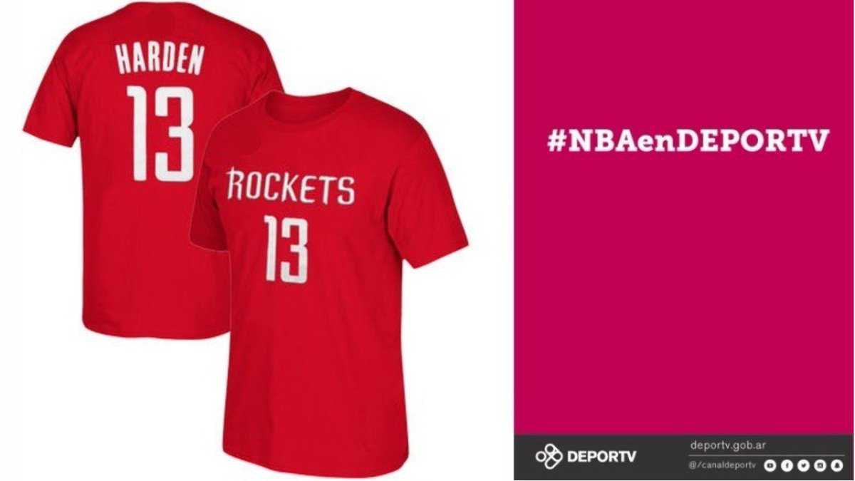 canaldeportv's tweet photo. [SORTEO] ¡Nos seguís + das RT + tuiteás con #NBAenDEPORTV y participás por esta remera de Harden gentileza de la tienda Live Basketball! 👕🏀 https://t.co/UNg7o9Eb4d