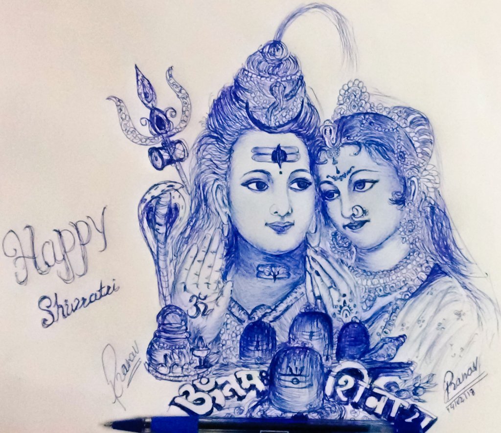 kpranav792's tweet photo. #MahaShivaratri
My art 
Use to only ball pen
Today's my new art special for maha shivratatri
एक फूल
��क बेल पत्र
एक लोटा जल की धार
करे सबके जीवन का उद्धार….ॐ नमः शिवायः https://t.co/Su664lPgg1