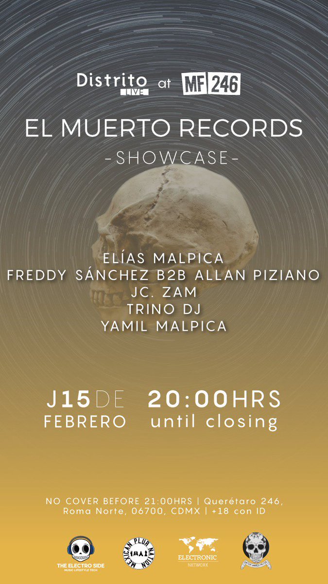 Nos vemos este Jueves en <a href="/MultiForo246/">MultiForo246</a> para celebrar el 1er Aniversario de @ElMuertoRecords con un Showcase muy especial junto a mis amigos!!