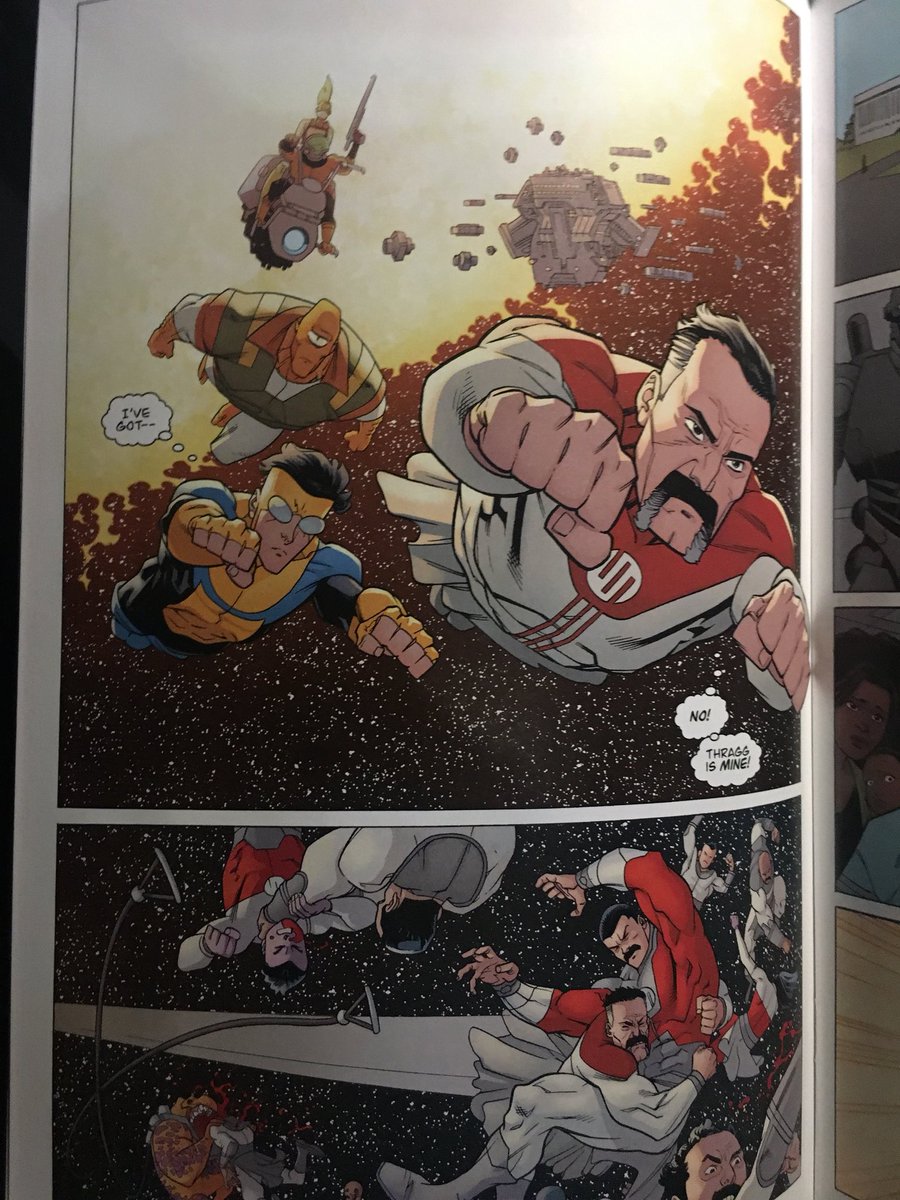 mikerb2223's tweet photo. @DigitalPizzaM @Beestface @nerdschatting @ArtByFab @RobertKirkman @corenthal @RyanOttley @InvincibleHQ @Skybound @InvincibleCast @walkerswagalex @JonSommariva @iHolla @ridertroy @nahuelroark @robbiez @RusWooton @fetorpse @Hero1197 @Chris_Giarrusso @cliff_rathburn @fcoo @derekdraws The art in this issue 😵... #Invincible15 https://t.co/e2XF5D7AYW