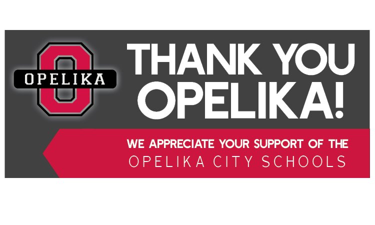 A big thank you to our citizens for supporting Opelika City Schools.You said YES! #myOpelika