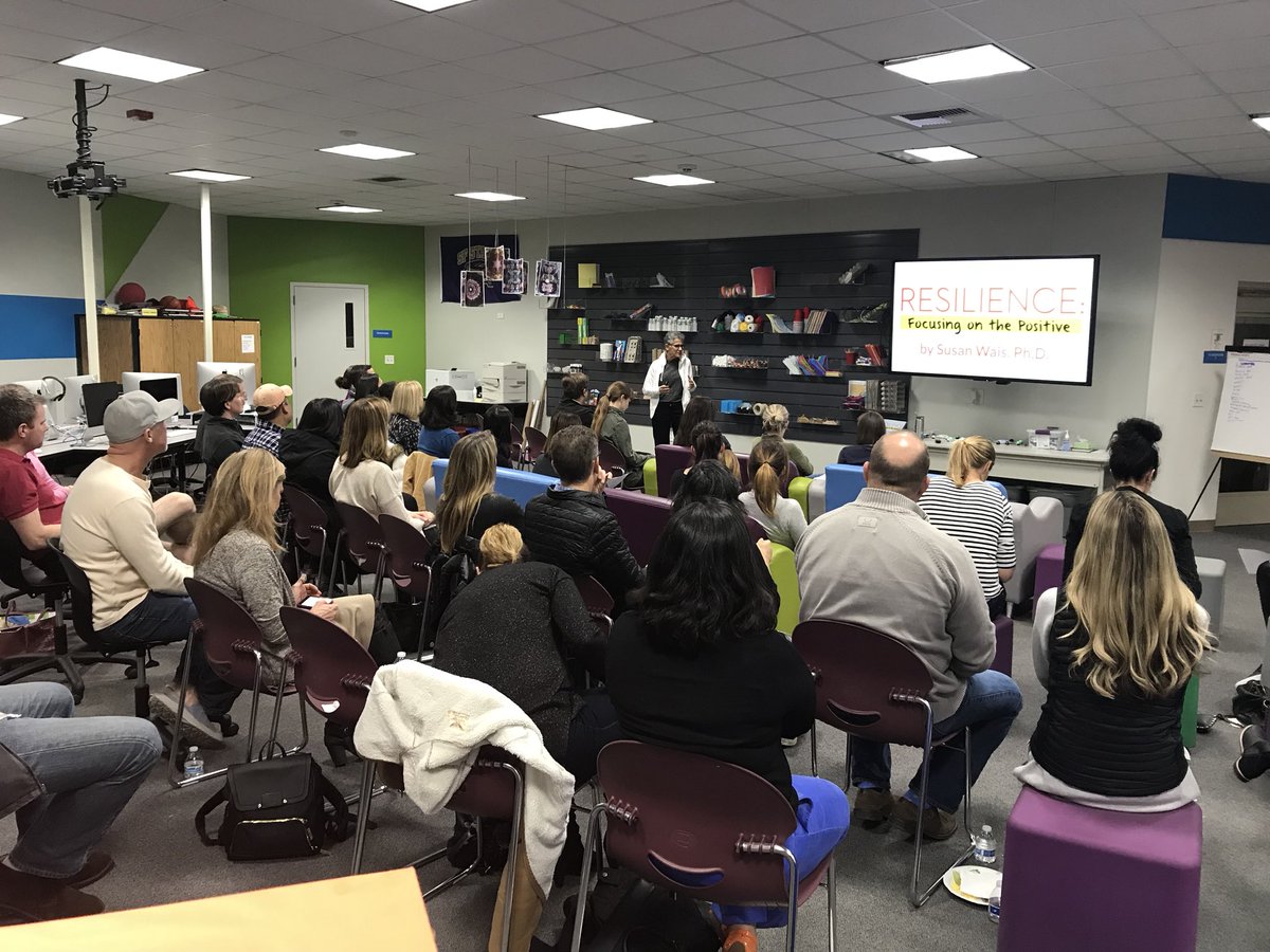 We have a packed house tonight for our PTA meeting &amp; special speaker, Dr. Susan Wais.  Thank you to our parents who were able to come. Remember, sending students off to school in positivity will help them face the challenges of each day.  #PositivePsychology #delmarhillsk6 #dmusd