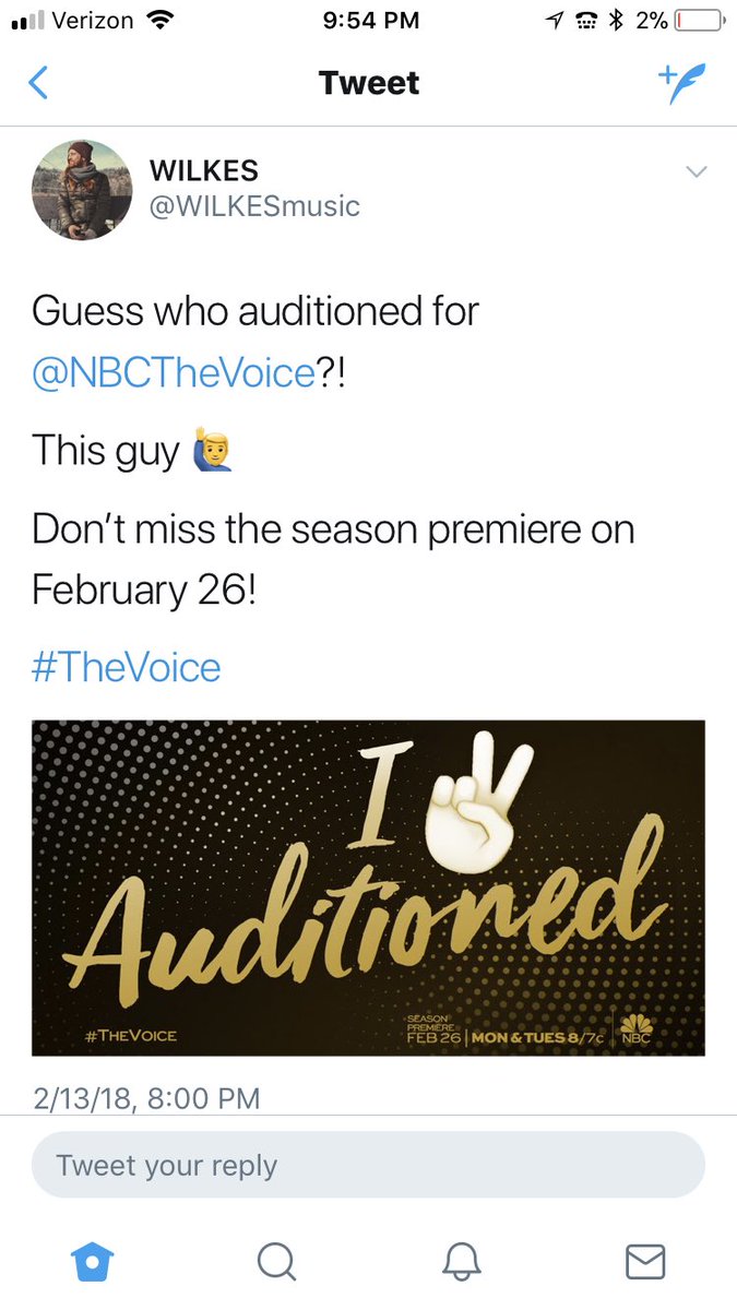highflightrock's tweet photo. It’s true. Jason (follow him at @WILKESmusic) auditioned for @NBCTheVoice this season. Check it out Feb 26th.

#TheVoice #TeamWILKES https://t.co/HLPaSu8YlY