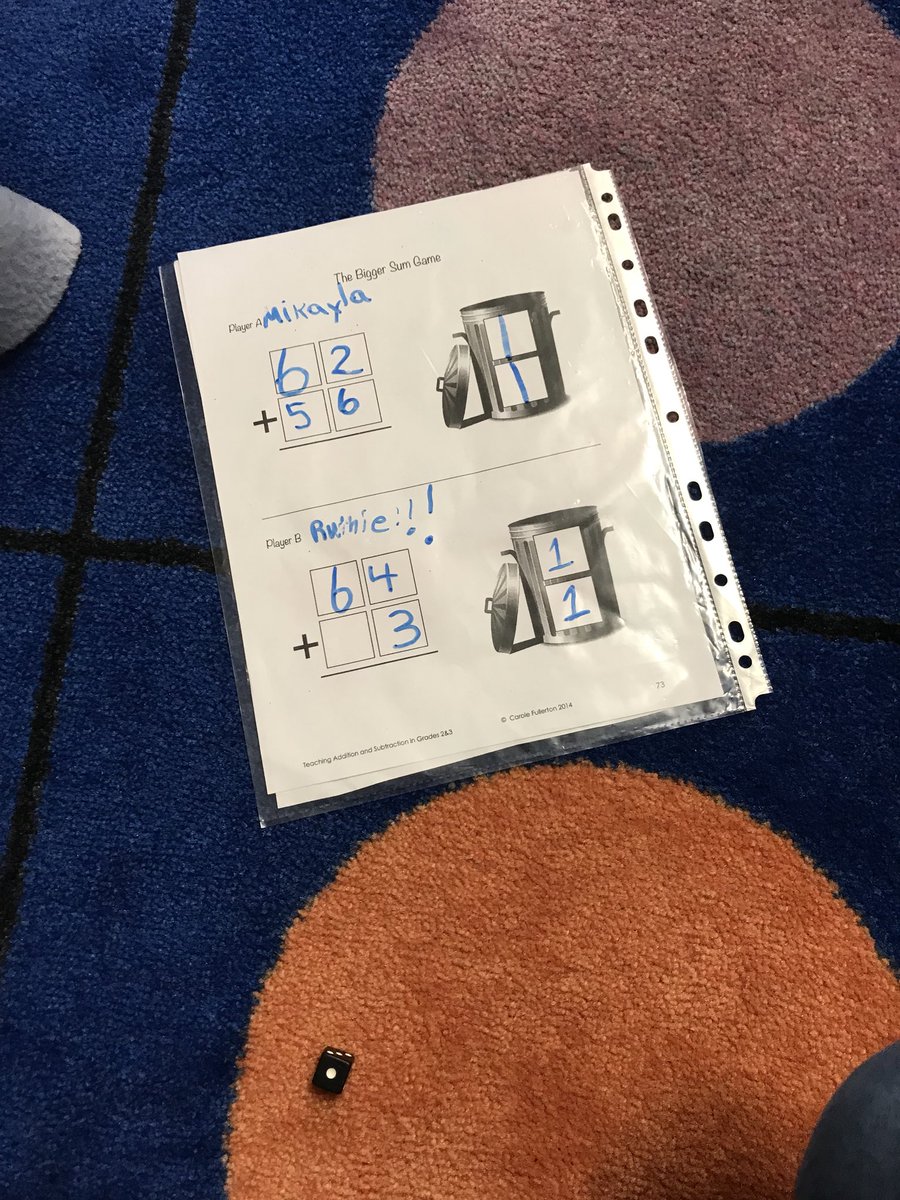 Mrs_Hooyberg's tweet photo. Love the greatest sum game. Each time they play, students are becoming more and more strategic and discussing & debating their ideas. #sd68learn https://t.co/As9v62qNr2