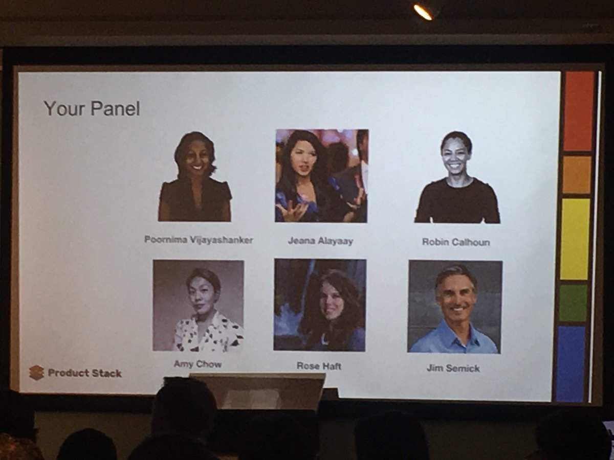 After a power pose, <a href="/poornima/">poornima</a> introduces the <a href="/TheProductStack/">The Product Stack</a> expert Product panel. About to deep dive on hype + reality. #prodmgmt
