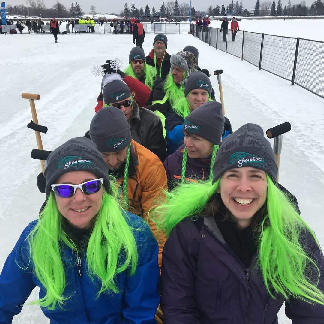 bweagant's tweet photo. Dragon boating on ice is just as fun as on water. https://t.co/slmAkDZL2L