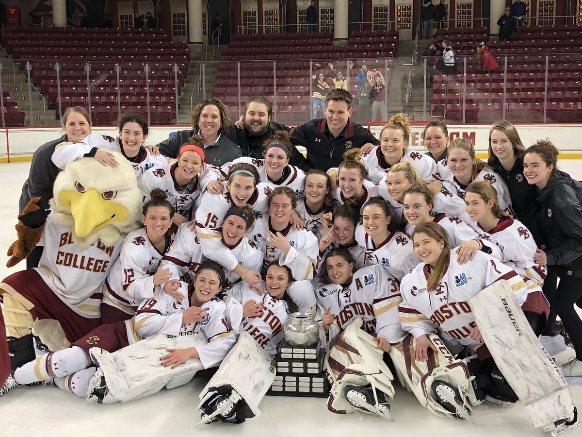 BC_WHockey's tweet photo. 2018 @womensbeanpot champions: The #BCEagles https://t.co/kIf2wZevxA
