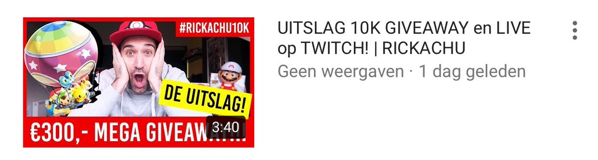 Rickhatsjoe's tweet photo. Jaja! Vandaag de uitslag van de #Rickachu10K winactie EN... een hele toffe aankondiging! #ietsmettwitch #enstreamen https://t.co/nc93i9LHbC