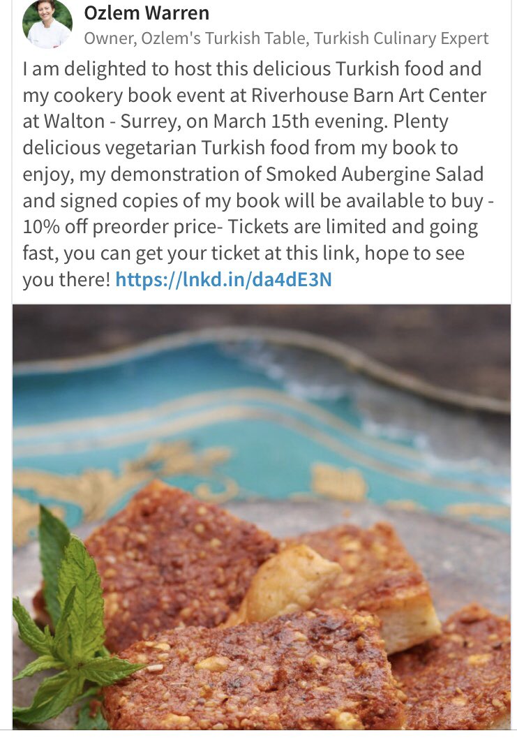 Treat yourself to some delicious #Turkish food from <a href="/ozlemsturkishta/">Ozlem Warren</a> at the <a href="/Riverhousebarn/">Riverhouse</a> #surrey @HershamHub <a href="/SurreyMummy/">Surrey Mummy Team</a>