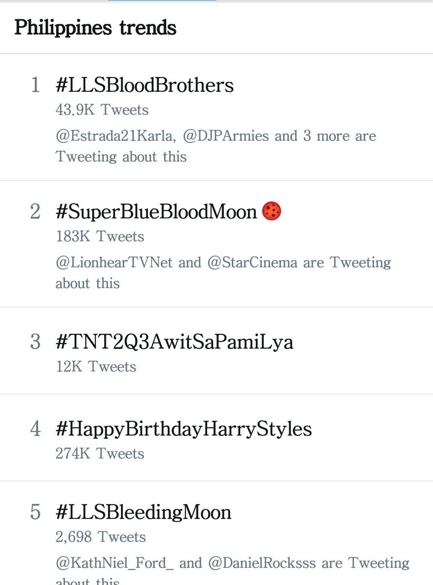 knfordwin's tweet photo. 2/5 La Luna Sangre Trending hashtags #LLSBloodBrothers and #LLSBleedingMoon https://t.co/mVRUIjaw4C