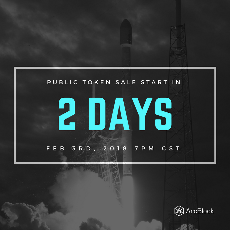 ArcBlock’s public token sale will open on Feb 3rd, 2018, at 7pm CST. Only 2 days to go! #arcblock #blockchain #ICO #countdown