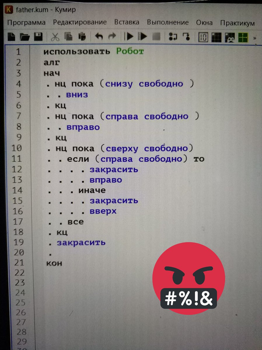 Изучение программирования в школе. ну пока ... кц. 😱