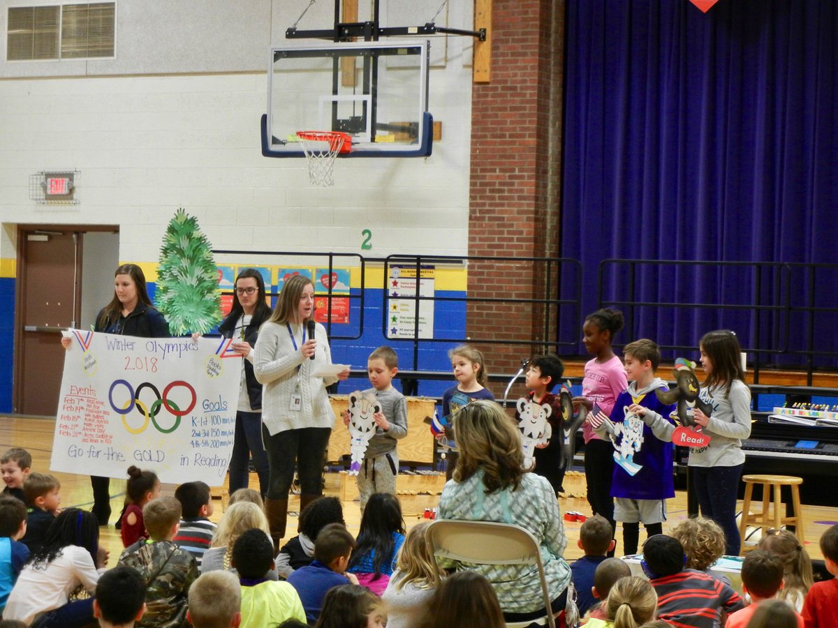 GrainwoodPLS's tweet photo. #Grainwood kicking off #ILoveToReadMonth with an olympic theme.  #MarathonReading days each Wednesday with a theme! https://t.co/cpyJyoVE46