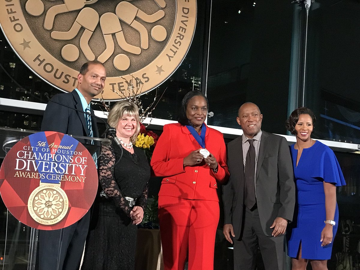 SylvesterTurner's tweet photo. .@HoustonOBO held their 5th annual Champions of Diversity Awards tonight at @GRBCC. 

Congratulations to all the award recipients this evening and to @abc13houston @miyashay for being the Mistress of Ceremonies. https://t.co/UP1vRJaOaG