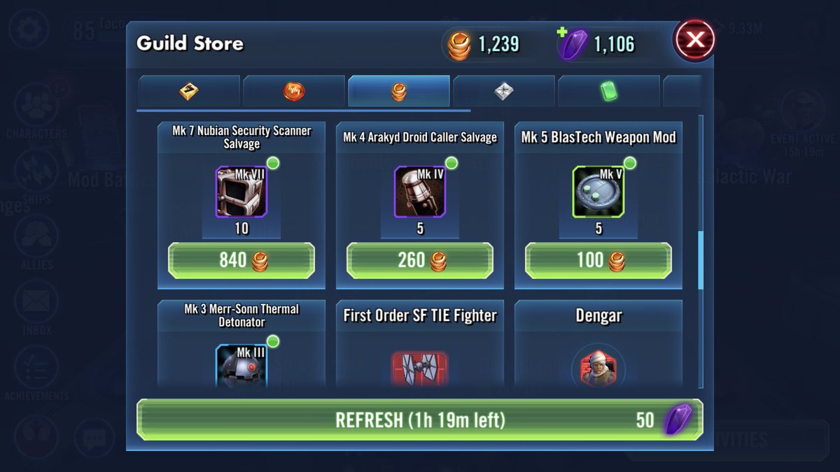 taco5056's tweet photo. If you haven’t been buying these mk5 blastechs out of the guild store, stop what you’re doing right now and go check! #swgoh these things are 100% worth it https://t.co/dfLxVEgJBm