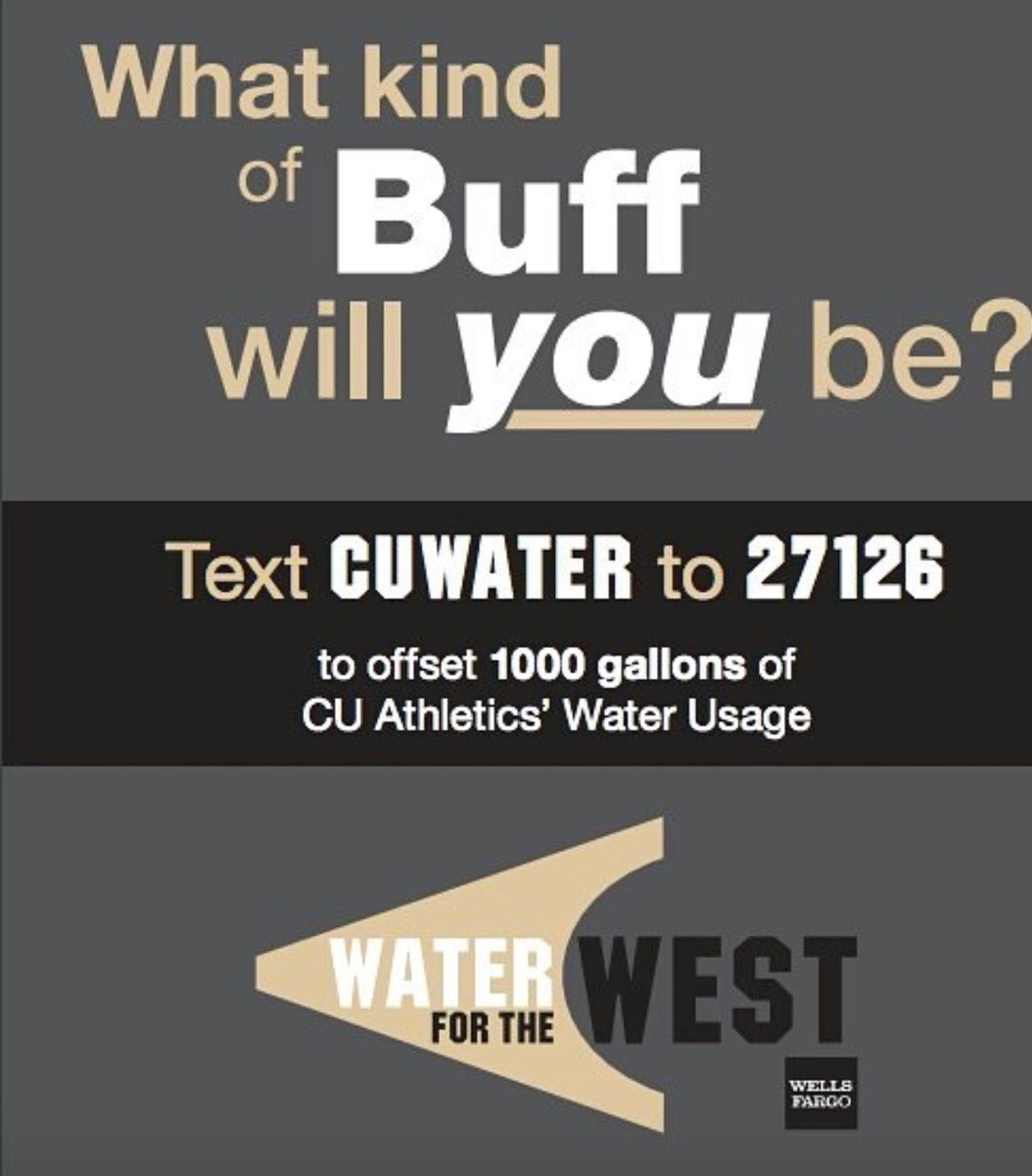 barrett_MT's tweet image. Pledge to restore 1,000 gallons of water in the CO river Fri @CUBuffsMBB game. Also pick up your free @WellsFargo #water4west water bottle!