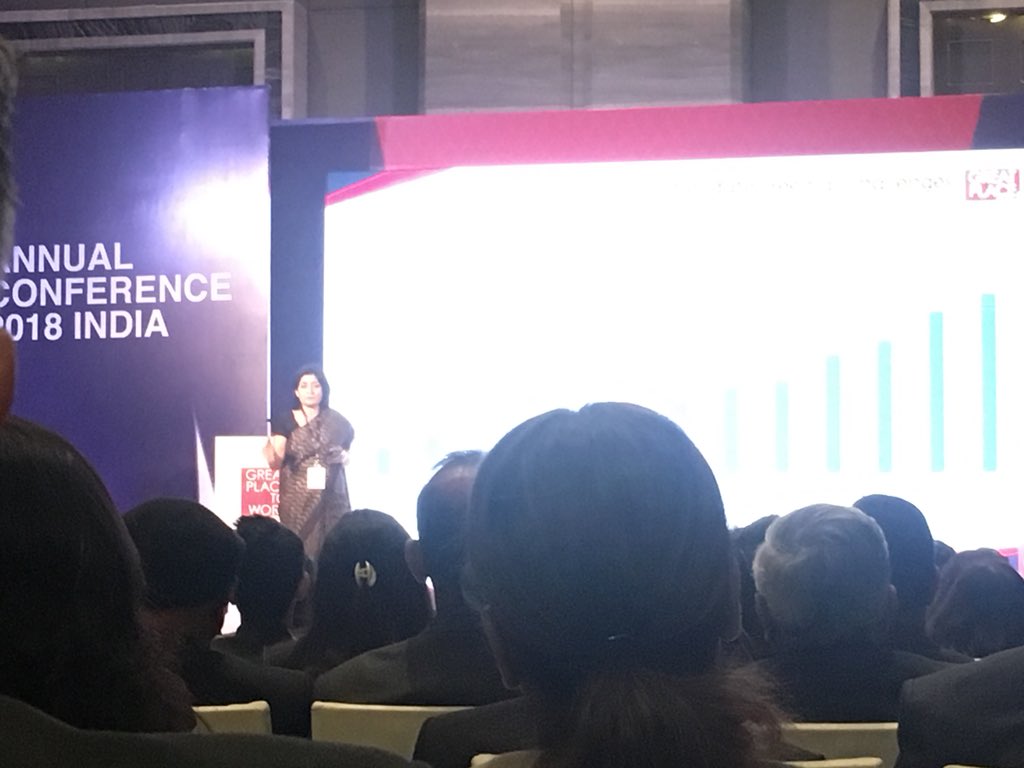 Bhaduri1's tweet photo. Watching Apurva Purohit, president, Music Broadcast, presenting on Leadership at great place to work  #GPTWConf18 https://t.co/wZMFqyWbMI
