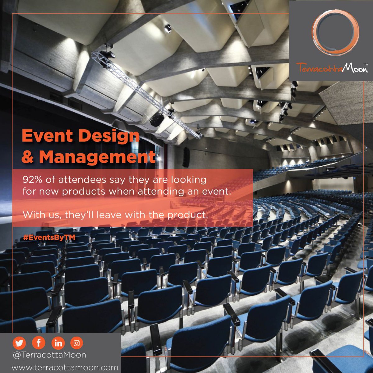 TerracottaMoon's tweet photo. 92% of attendees say they are looking for new products when attending the event.
With us, they'll leave with the product.
#events #EventsByTM https://t.co/XQabHYGZOC