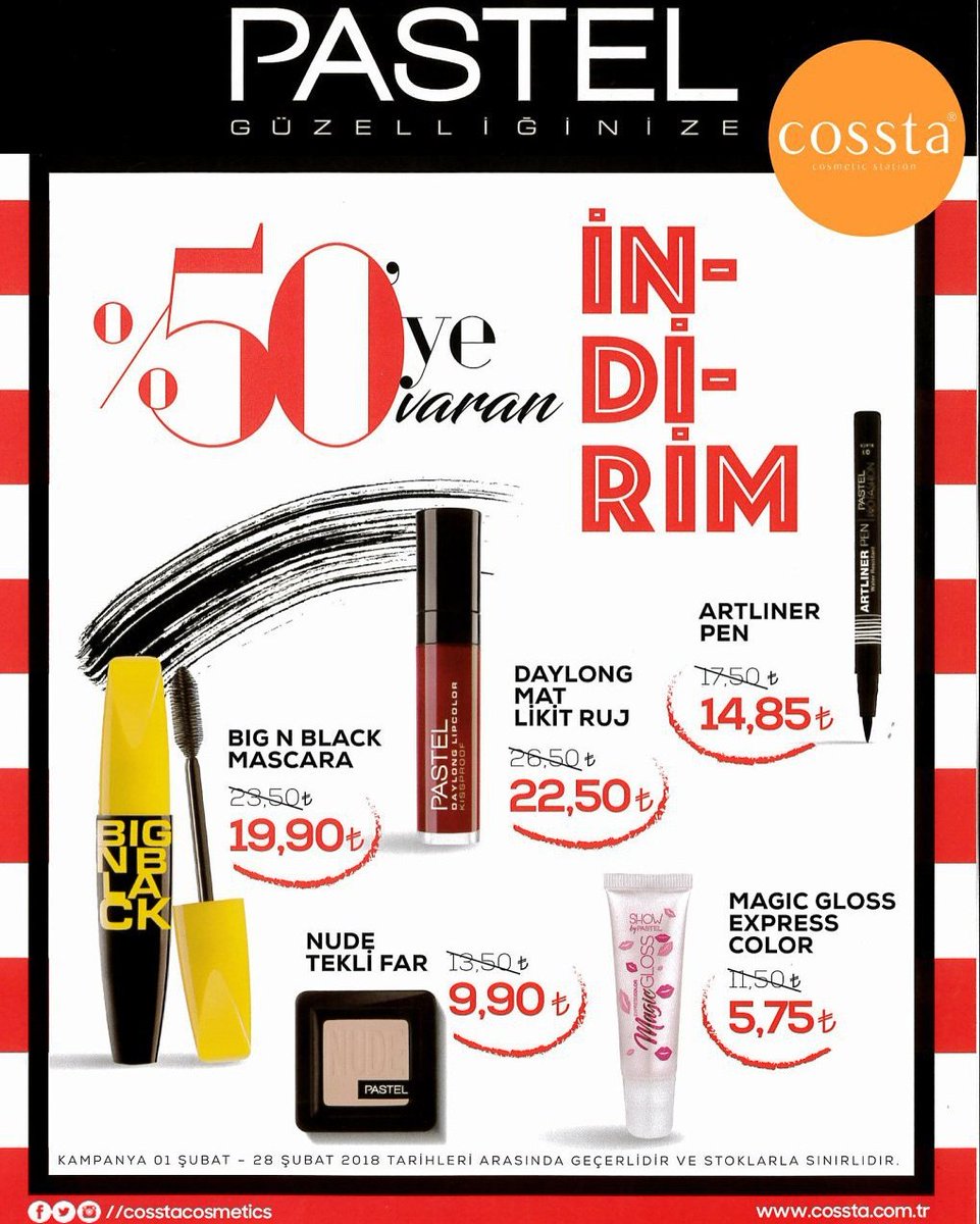 CosstaStation's tweet photo. Şubat Ayı Boyunca Geçerli Seçili Pastel Makyaj Ürünlerinde %50'ye Varan İndirim Başladı!
#pastel #indirim #makeup #cossta #cosstacosmetics https://t.co/uAZtv9jj8c