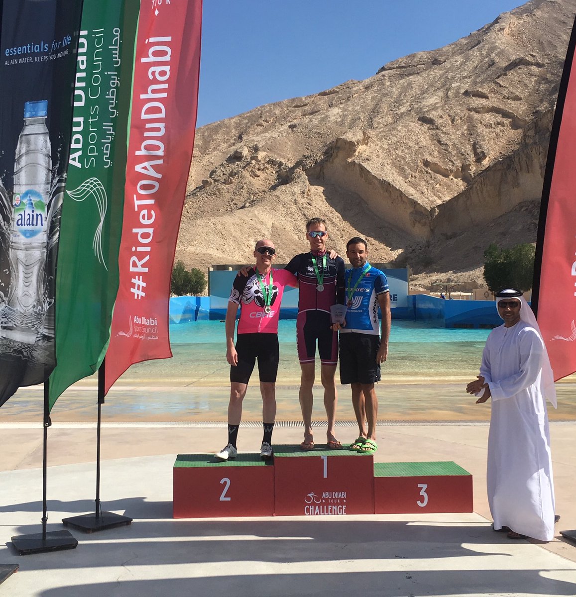 My first podium of 2018 season for <a href="/WyndyMilla/">WyndyMilla</a> | <a href="/CBRE/">CBRE</a> team at the Al Ain Race finishing on top of the majestic Jebel Hafeet 👊. #RideToAbuDhabi