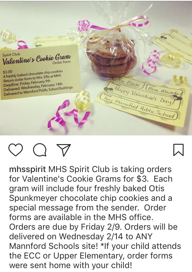 MHS_Spirit_Club's tweet photo. Don’t forget your Valentine! Orders due Friday 2/9! https://t.co/dDlChAvIlX