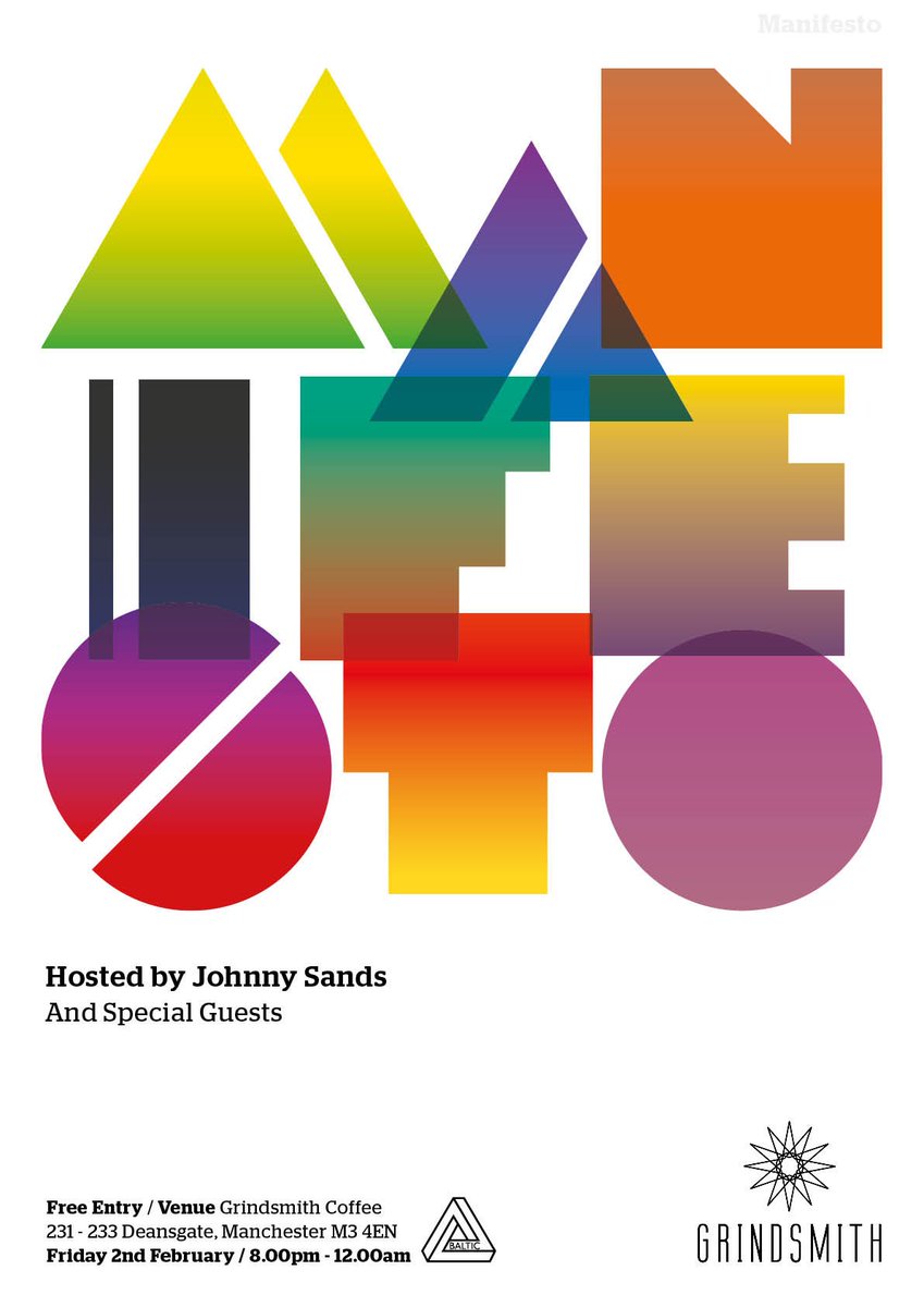Johnny Sands (@johnny_sands) on Twitter photo Tonight Manchester People! M A N I F E S T O returns to <a href="/Grindsmiths/">Grindsmith</a> for a night of electronica and Folk! Get on down! 7.30pm..Free Entry! X Tonight Manchester People! M A N I F E S T O returns to <a href="/Grindsmiths/">Grindsmith</a> for a night of electronica and Folk! Get on down! 7.30pm..Free Entry! X