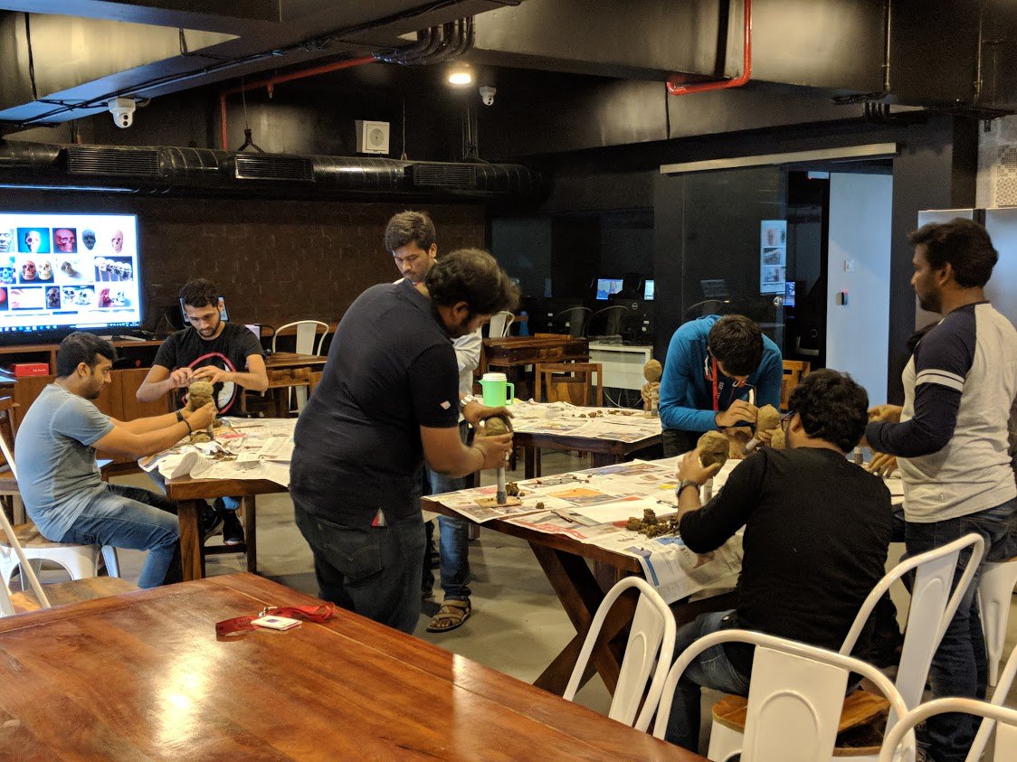 BOTVFX_Careers's tweet photo. There's nothing more interesting than the landscape of the human face", Today's BOT Lab Session held on Clay Sculpting had some amazing enthusiasm and participation #BOTVFX #BOTLAB #SculptingWorkshop https://t.co/pRAVhIhJoT