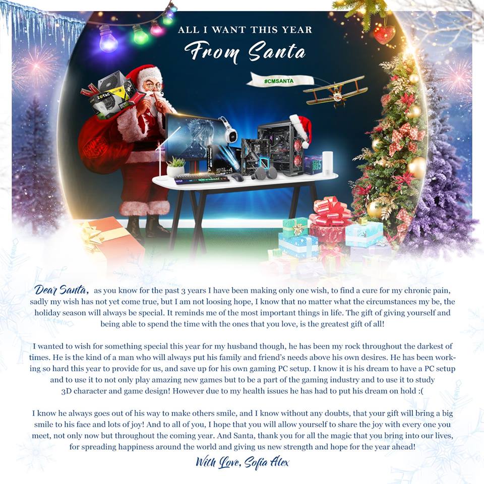 CoolerMasterME's tweet photo. الخطاب الفائز فى مسابقة #CMSanta2017 🎅🎅
مبروك لـ @MissSofiaAlex من لندن التى فازت مع زوجها بـ setup ألعاب كامل بعدما كتبت أكثر خطاب مؤثر بين جميع المشاركين. 🤩🤩
#CoolerMaster #MakeItYours #خليها_على_طريقتك
تابعونا على إنستقرام: https://t.co/EG0pMMFI8b https://t.co/LJ3NilXpy0