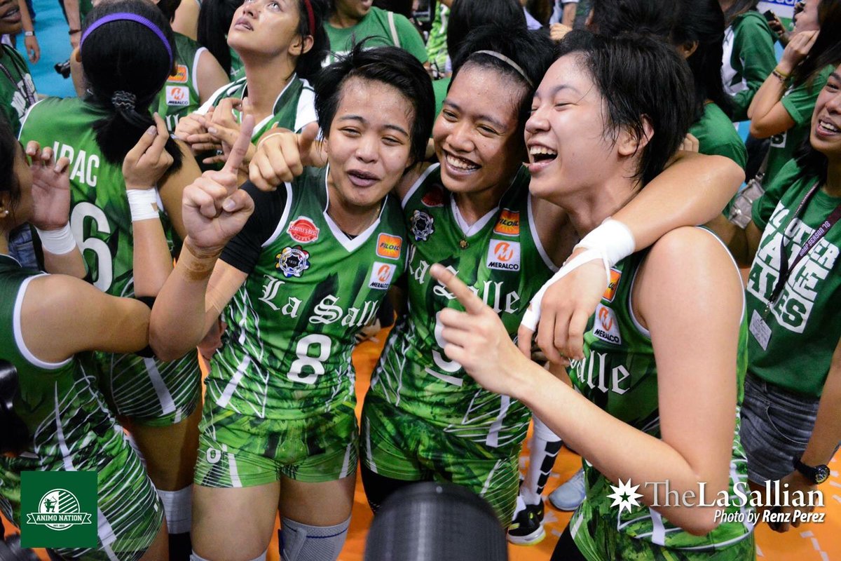 hahahaydz's tweet photo. My favorite trio may not be playing anymore, but my all out support still goes out to these fierce ladies in green. Good luck, Lady Spikers! The journey to #HIS3 begins tomorrow! ๐๐น #RoadTo3Peat #UAAPSeason80 https://t.co/6oEfqCruex